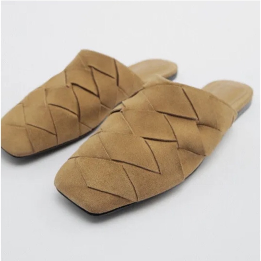 Zara Women's suede leather Woven Mules - Picture 3 of 7